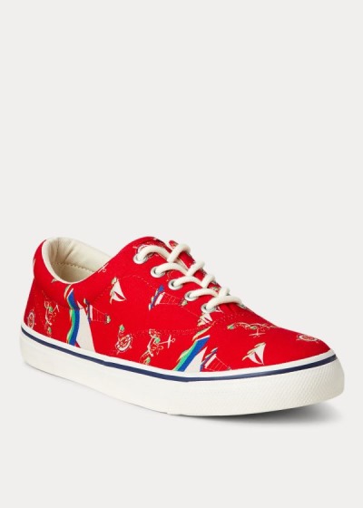 Zapatillas Polo Ralph Lauren Hombre Rojos Multicolor - Harpoon Canvas - MYTIL1035